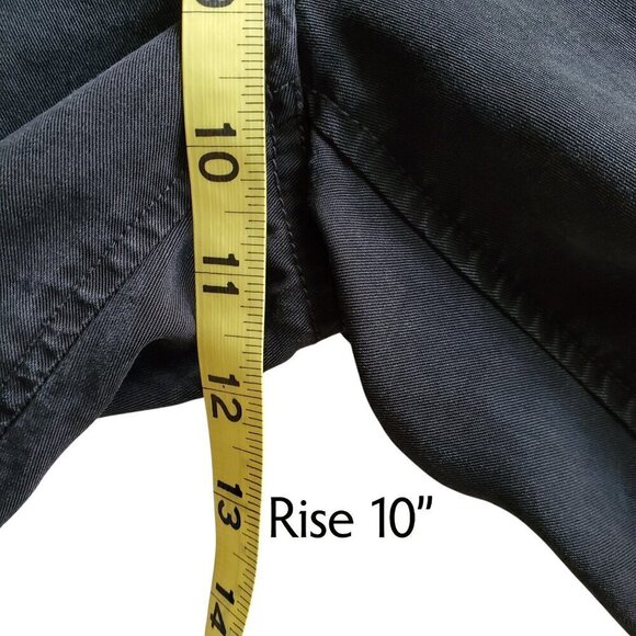 EILEEN FISHER Tencel Twill Tapered Relaxed Ankle Button Cuffed Utility Black XS - Picture 10 of 13